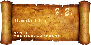 Hlavati Ella névjegykártya